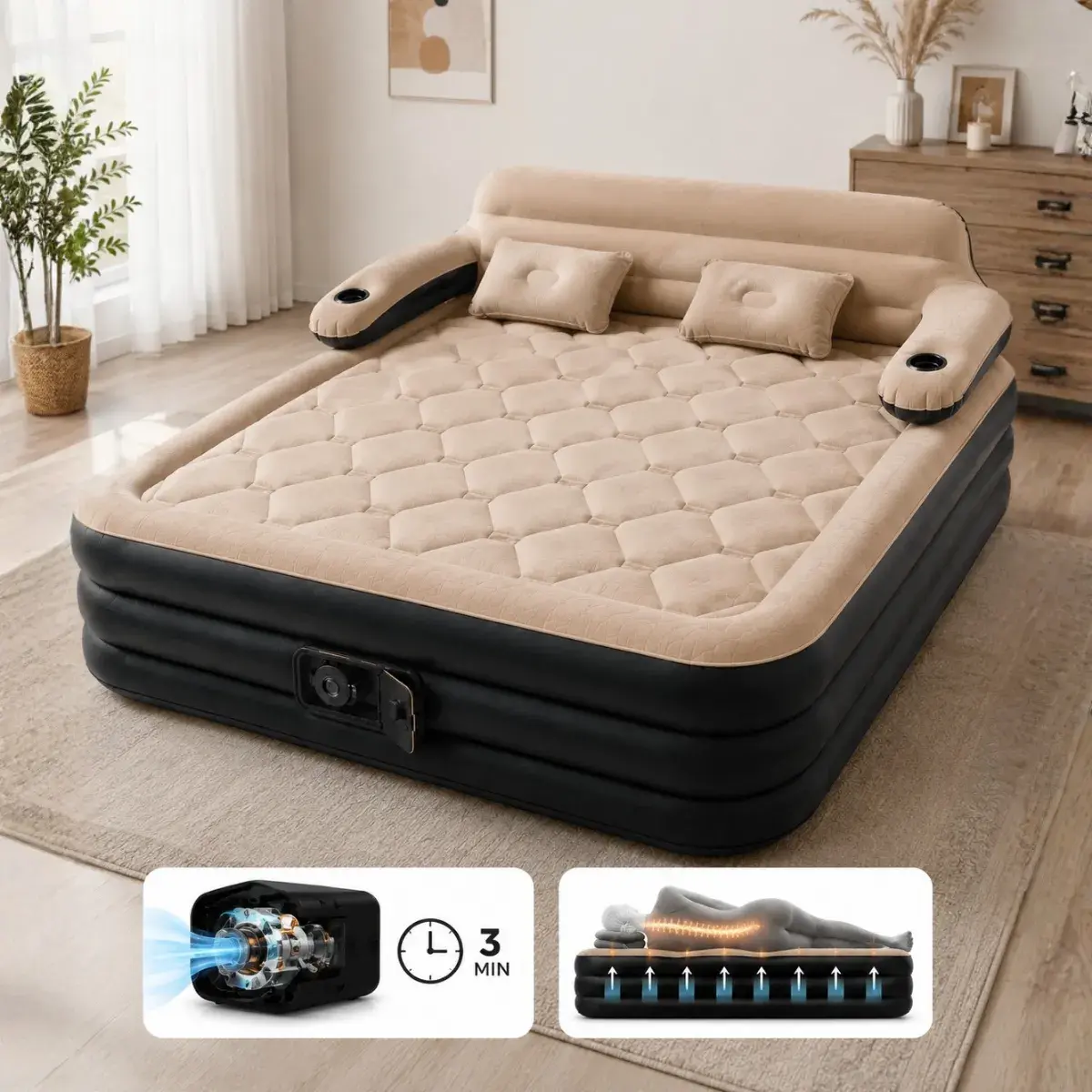 DreamNest self-inflating mattress with complete kit included